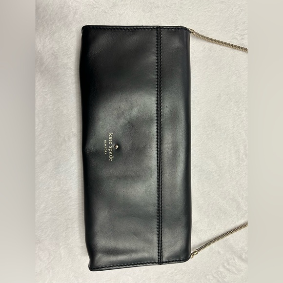 Kate Spade Wise Owl Leather & Metallic Clutch Convertible Shoulder Purse Bag - Picture 4 of 10